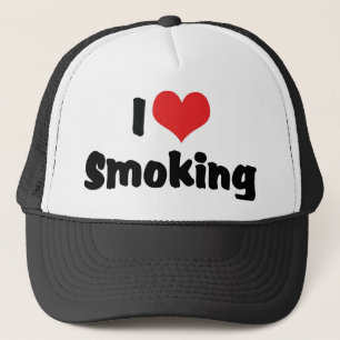 I Love Heart Smoking - Tobacco Cigarette Smokers Trucker Hat