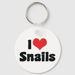 I Love Heart Snails Key Ring
