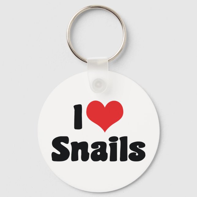 I Love Heart Snails Key Ring (Front)