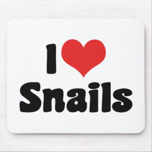 I Love Heart Snails Mouse Mat