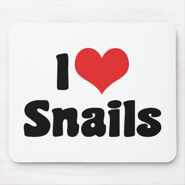 I Love Heart Snails Mouse Mat (Front)