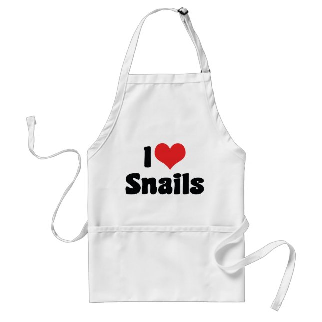 I Love Heart Snails Standard Apron (Front)