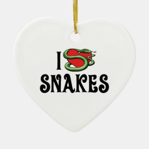 I Love Heart Snakes Ceramic Tree Decoration