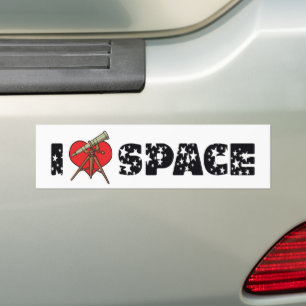 I Love Heart Space - Outer Space Astronomy Lover Bumper Sticker