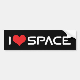 I Love Heart Space - Outer Space Astronomy Lover Bumper Sticker