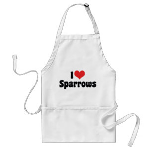 I Love Heart Sparrows - Bird Lover Standard Apron