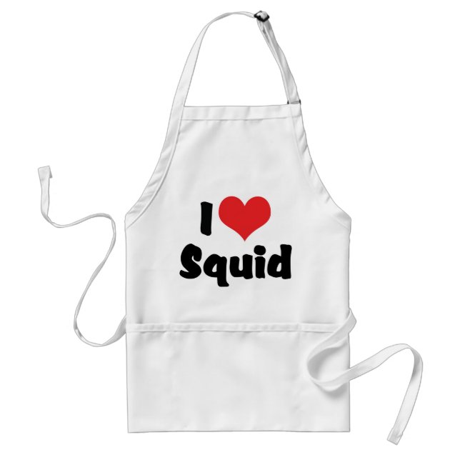 I Love Heart Squid Standard Apron (Front)