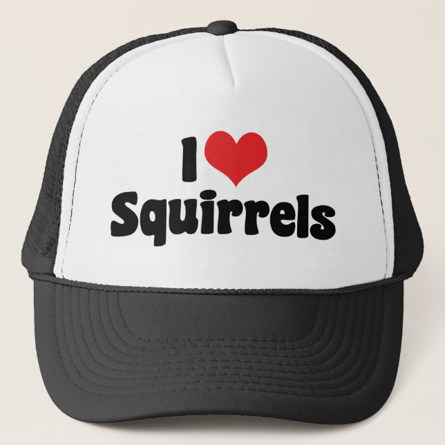 I Love Heart Squirrels - Squirrel Lover Trucker Hat (Front)