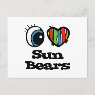 I Love (Heart) Sun Bears Postcard