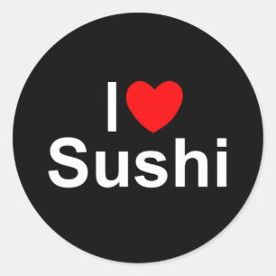 I Love (Heart) Sushi Classic Round Sticker