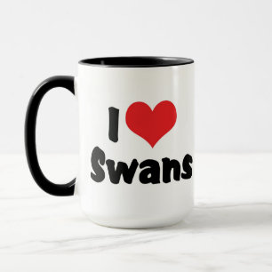 I Love Heart Swans Mug