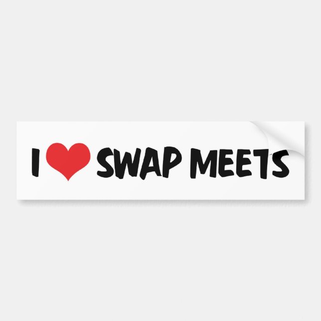 I Love Heart Swap Meets - Flea Market Lover Bumper Sticker (Front)