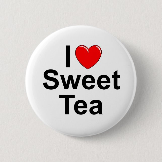 I Love (Heart) Sweet Tea 6 Cm Round Badge (Front)