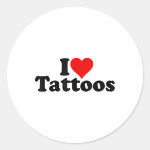 I Love Heart Tattoos Tats _1 Classic Round Sticker