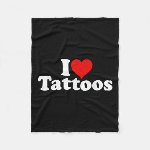 I Love Heart Tattoos Tats Fleece Blanket