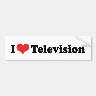 I Love Heart Television - TV Lover Bumper Sticker