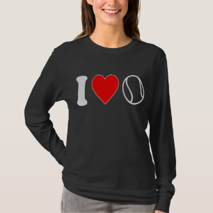 I Love Heart Tennis Player Cute For Women Teen Gir T-Shirt
