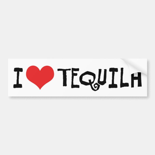 I Love Heart Tequila Bumper Sticker (Front)