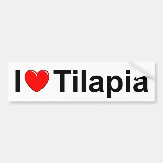 I Love (Heart) Tilapia Bumper Sticker (Front)