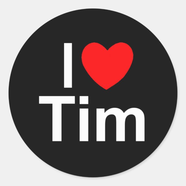 I Love (Heart) Tim Classic Round Sticker (Front)