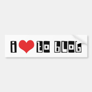I Love Heart To Blog Bumper Sticker