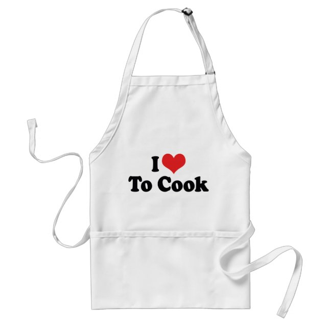 I Love Heart To Cook - Chef Baker Cooking Lover Standard Apron (Front)