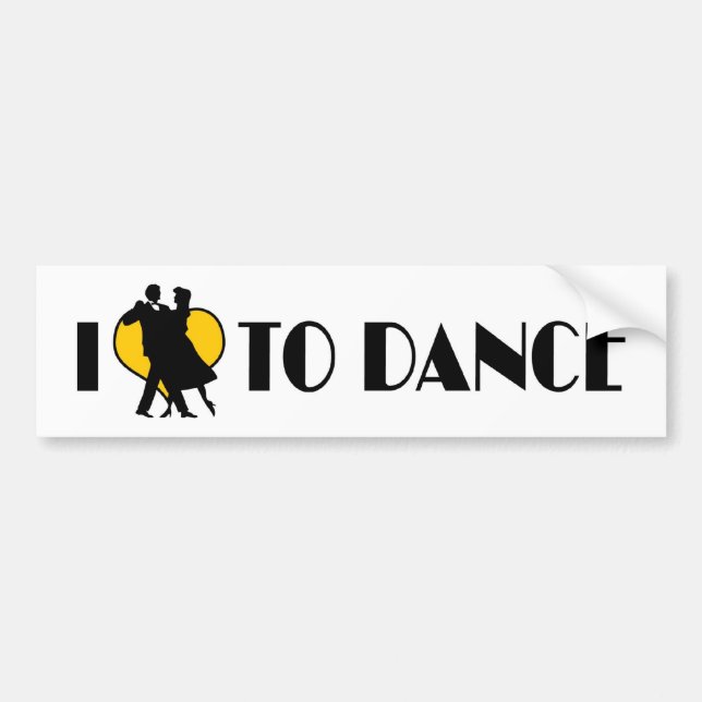 I Love Heart To Dance - Ballet Tango Waltz Lover Bumper Sticker (Front)