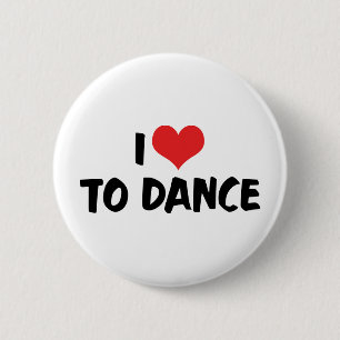 I Love Heart To Dance - Tango Waltz Ballet Lover 6 Cm Round Badge