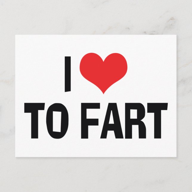 I Love Heart To Fart - Funny Fart Humour Postcard (Front)