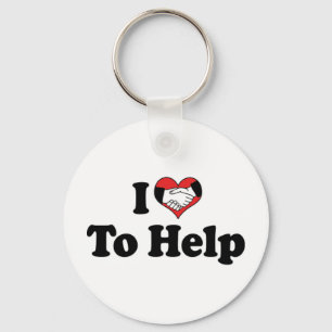 I Love Heart To Help - Charity Work Helper Key Ring
