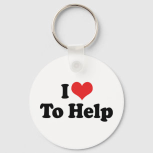 I Love Heart To Help - Charity Work Helper Key Ring