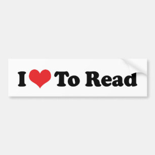 I Love Heart To Read - Book Lover Bumper Sticker