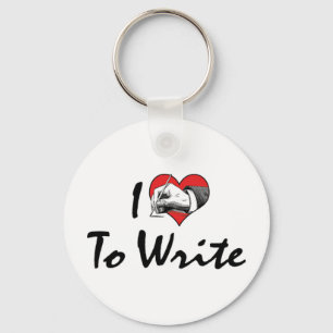 I Love Heart To Write Key Ring