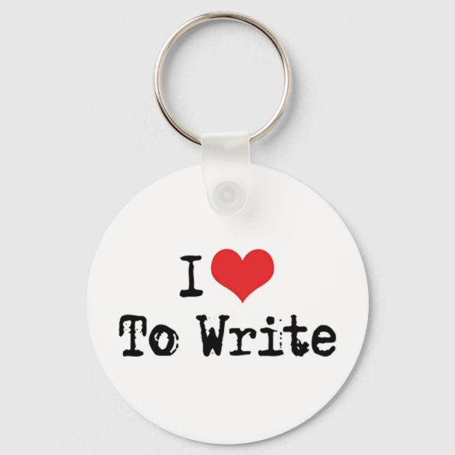 I Love Heart To Write Key Ring (Front)