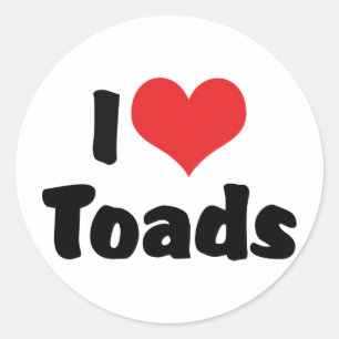 I Love Heart Toads Classic Round Sticker