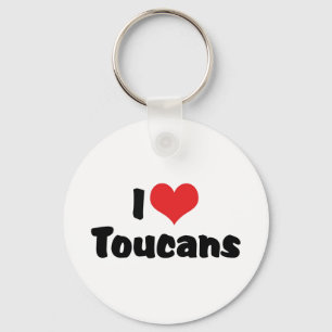 I Love Heart Toucans - bird Lover Key Ring