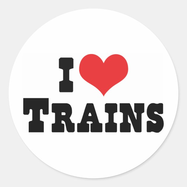 I Love Heart Trains - Model Train Lover Classic Round Sticker (Front)
