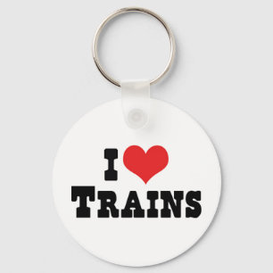 I Love Heart Trains - Model Train Lover Key Ring