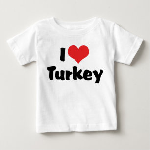 I Love Heart Turkey - Thanksgiving Meal Lover Baby T-Shirt
