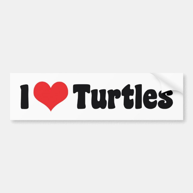 I Love Heart Turtles Bumper Sticker (Front)