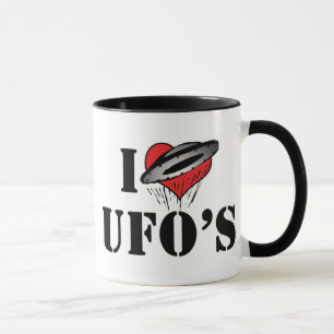 I Love Heart UFO's - Roswell Area 51 Alien Lover Mug