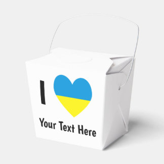 I Love (Heart Ukrainian Flag) Personalised Text Favour Box