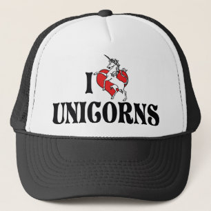 I Love Heart Unicorns Trucker Hat