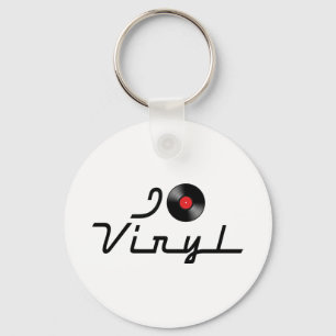 I Love Heart Vinyl - DJ Record Album Lover Key Ring
