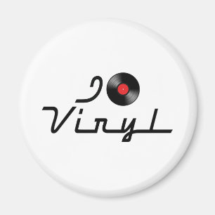 I Love Heart Vinyl - DJ Record Album Lover Magnet