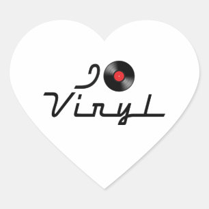 I Love Heart Vinyl - DJ Record Album Lover Sticker