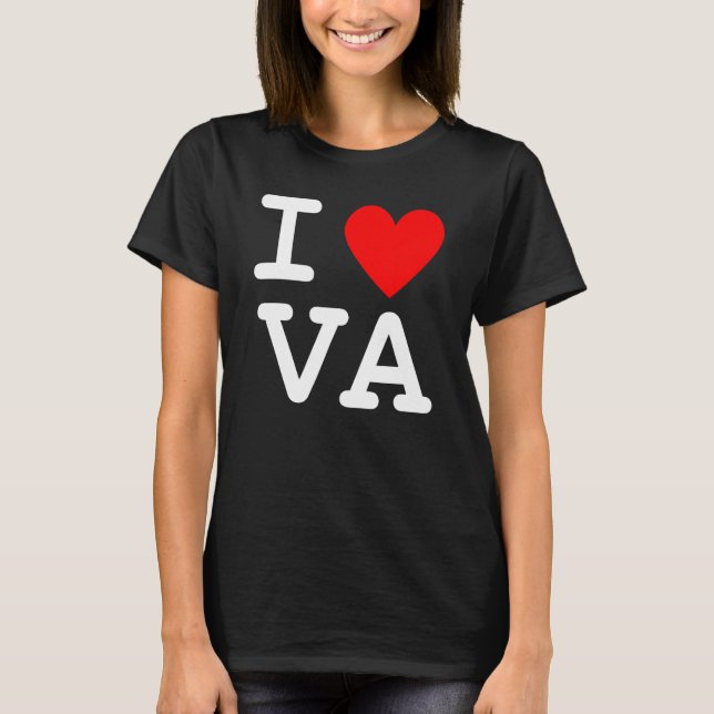I Love Heart Virginia USA State VA Souvenir Beach  T-Shirt (Front)