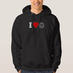 I Love Heart Volleyball Player For Teen Girls Wome Hoodie