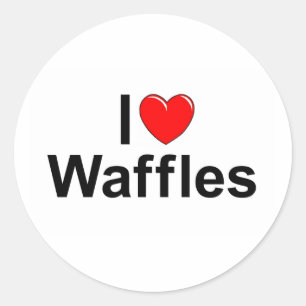 I Love (Heart) Waffles Classic Round Sticker