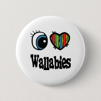 I Love (Heart) Wallabies 6 Cm Round Badge